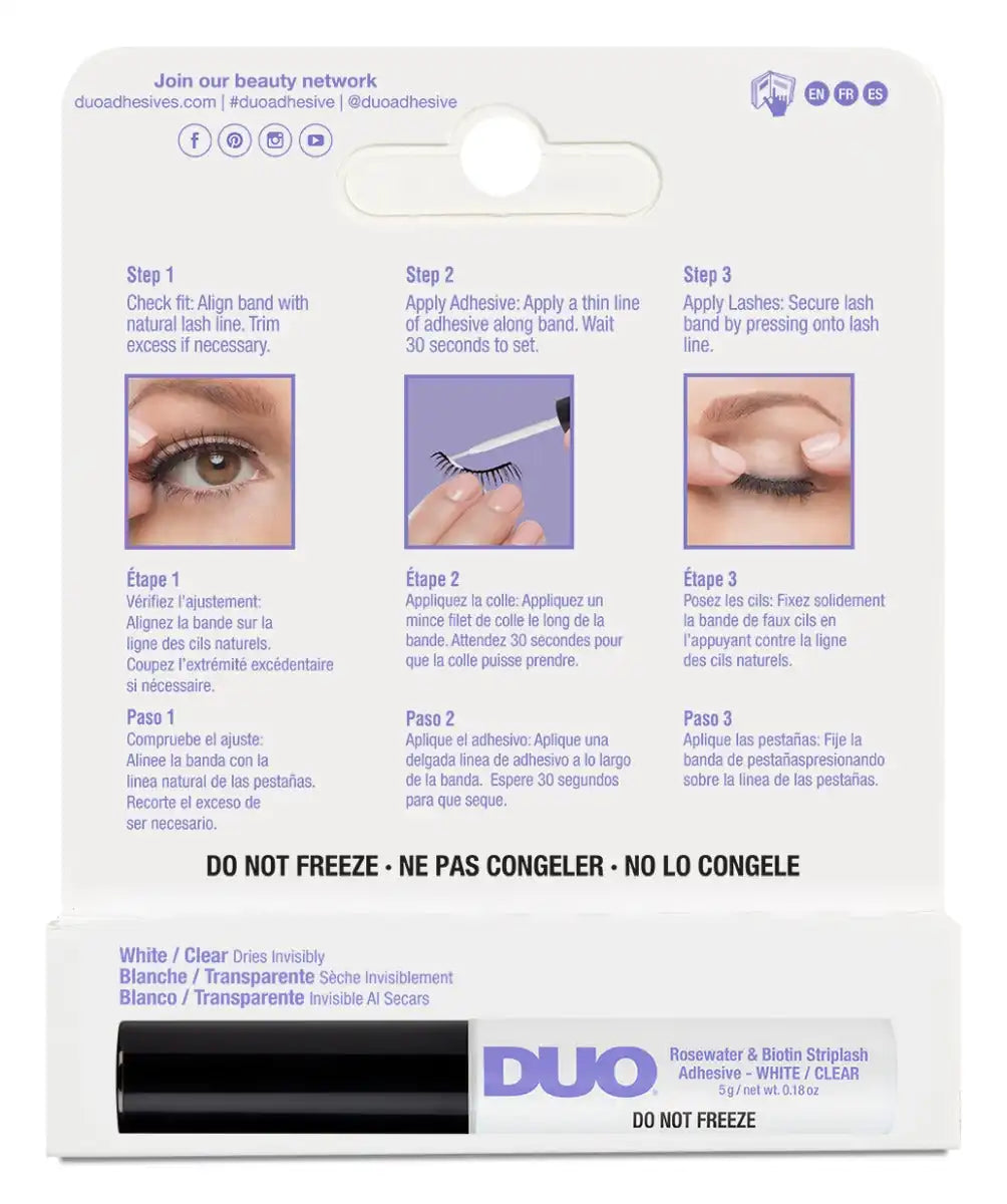 DUO Rosewater & Biotin Striplash Adhesive, Clear