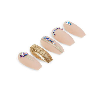Nail Addict Premium Artificial Nail Set, Nude Jeweled
